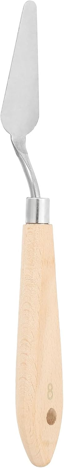 PATIKIL Art Spatula, No.8 20mm Stainless Steel Flexible Palette Knife Painting Knife Painting Spatula Oil Painting Mixing Scraper with Wood Handle for Canvas Acrylic Painting, Brown