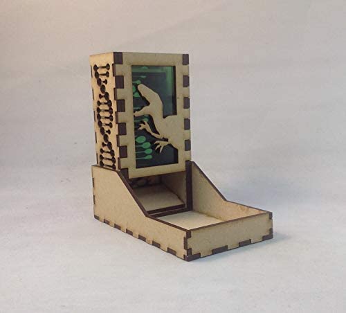 Raptor Mini Dice Tower v1 Green Acrylic Window Laser Cut MDF Unique Gift