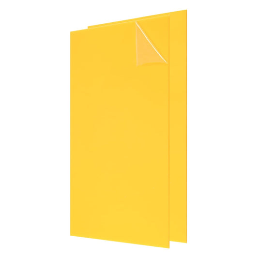 uxcell 2Pcs Acrylic Sheets 12x8 Inch Acrylic Panel 1/8 Inch-3mm Plastic Board for Picture Frames Sign Holders DIY Display Projects Craft, Yellow