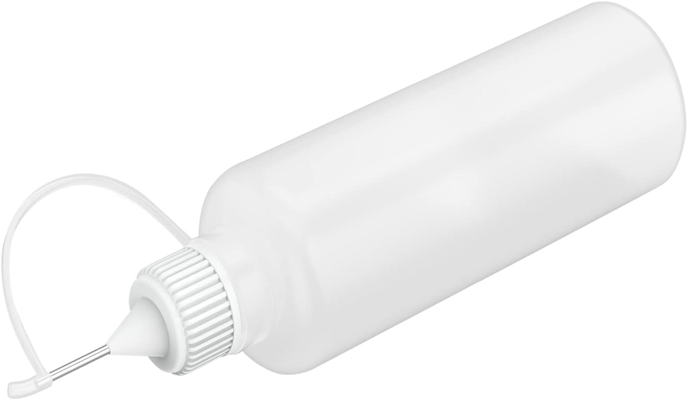 6 Pcs 4 Ounce Needle Tip Glue Bottle 120ml Plastic Dropper Bottles Multicolor Lid with 2 Pcs Mini Funnel for Small Gluing Projects, Paper Quilling DIY Craft, Acrylic Painting