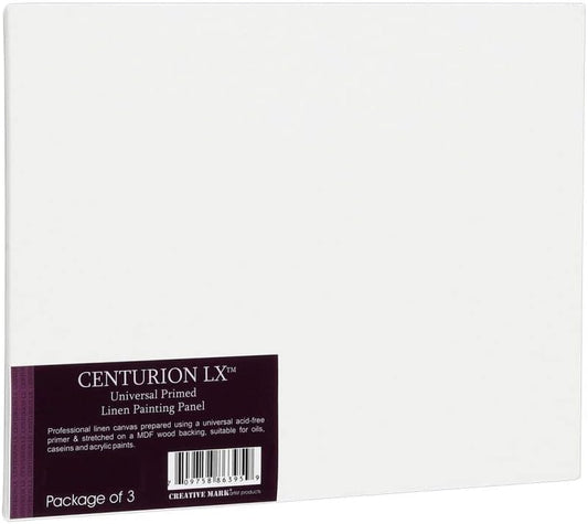 Centurion All-Media Primed Linen Panels - 10x10 3 Pack - 11oz Universal Primed Canvas Boards for Painting, Mounted on MDF Wood, Non-Warping, Ideal for Artists, Professionals, and Painters