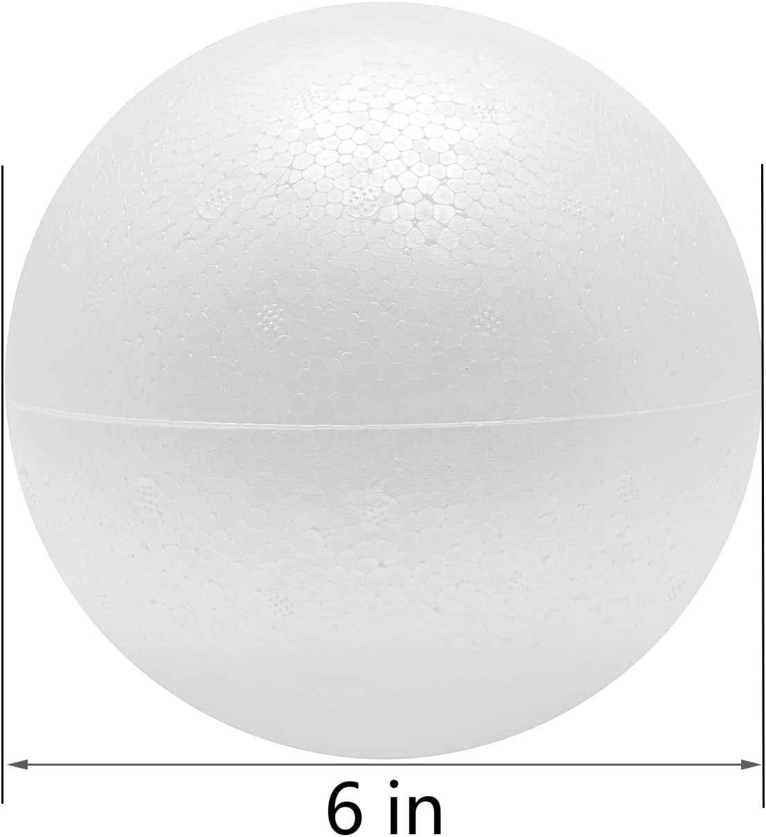 FFchuanhe Craft Foam Balls 6 Inch 6 Pcs Polystyrene Foam Balls Smooth Round Ball, for Arts and Crafts Supplies School Project Wedding Party Decorations, White