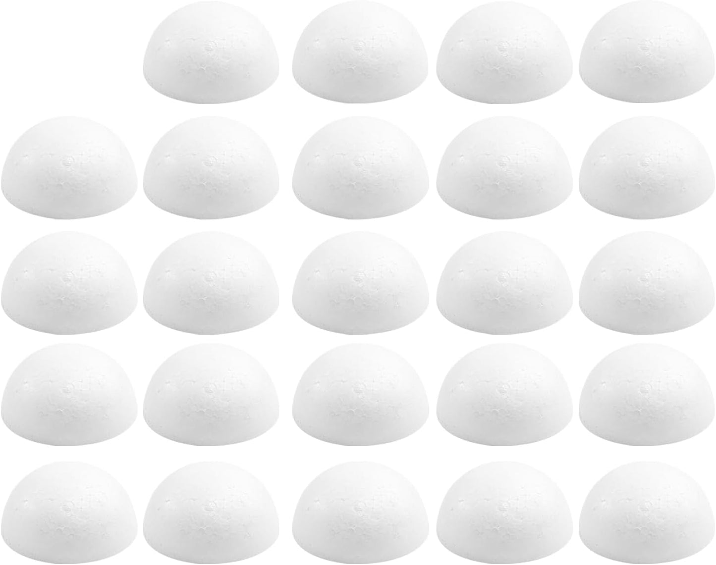 Crafjie 24PCS 3 Inchs Half Foam Balls White Half Round Polystyrene Foam Balls Craft Supplies Hemispherical Christmas Craft Ballfor DIY Home Craft Project and Art Decoration
