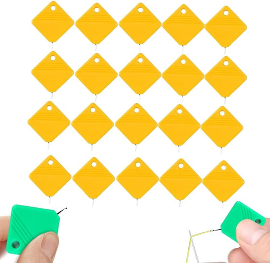 Automatic Needle Threaders for Hand Sewing, 2025 Upgrade Embroidery Floss, Sewing Machine Needle Threader, Sewing Supplies Tool, Fits All Needle Sizes (20, Yellow)