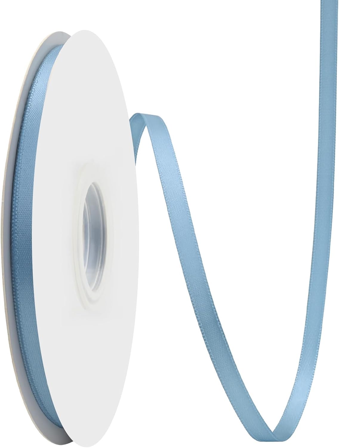 Dusty Blue Satin Ribbon 1/4" X 50 Yards Solid Color Double Faced Ribbons Perfect for Crafts Wedding Decor Bow Making Arts Sewing and More