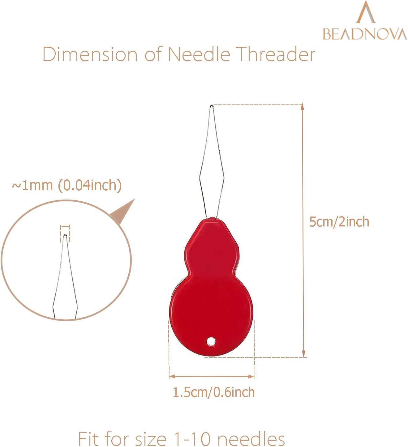 BEADNOVA Embroidery Needle Threader Tool 5pcs Plastic Wire Loop Sewing Machine Needle Threader for Hand Sewing Cross Stitch Craft Knitting Quilting (5pcs, Mix Colors)
