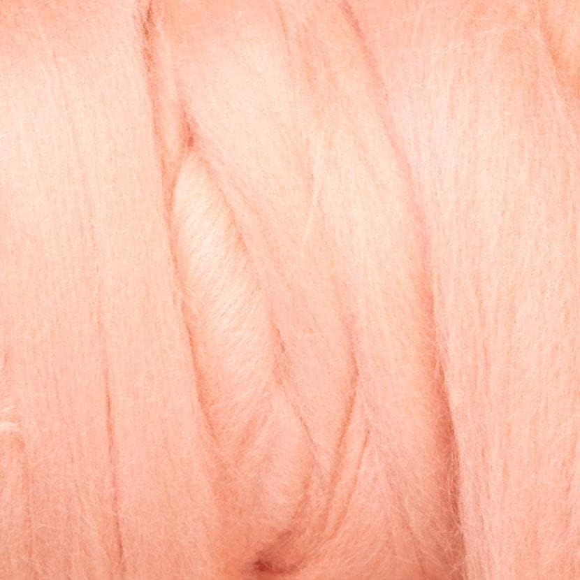 Colored Natural Wool roving, 8 OZ. Best Wool for Needle Felting, Wet Felting, handcrafts and Spinning.Weaving Felting Big Yarn (Salmon Pink)