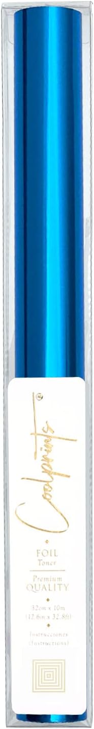 Coolprints Foil for Laminator and Laser Printer, Foil for Toner, Basic Colors, Roll of 12.6 Inches x 32.8 Feet (Blue)