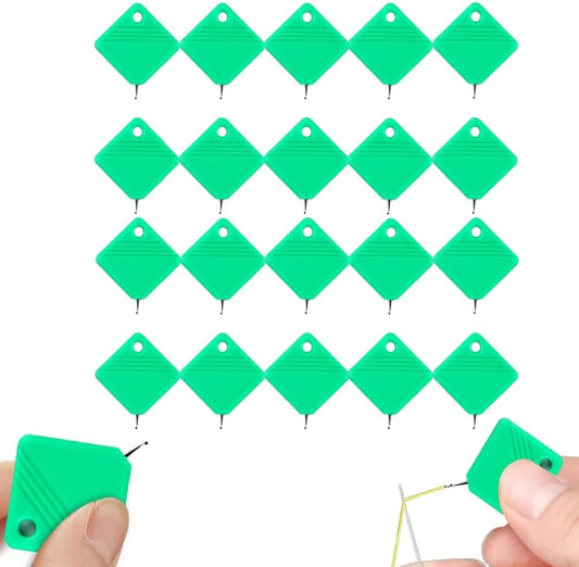 Automatic Needle Threaders for Hand Sewing, 2025 Upgrade Embroidery Floss, Sewing Machine Needle Threader, Sewing Supplies Tool, Fits All Needle Sizes (20, Green)