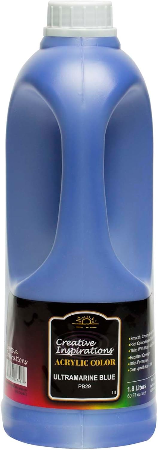 Creative Inspirations Acrylic Paint - Ultramarine Blue - 1.8 Liter - Smooth & Creamy Consistency, Vibrant Pigmentation, Great Coverage for Artists - Clean Up with Soap & Water