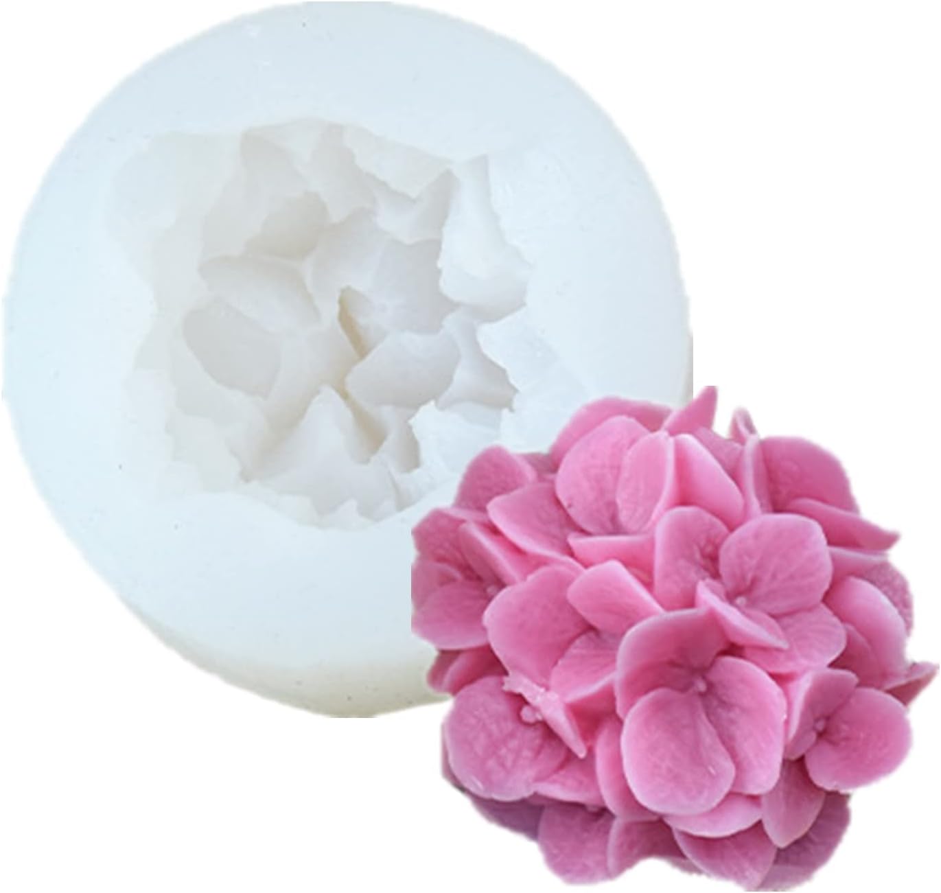 Hydrangea Flower Candle Soap Silicone Mold Fondant Chocolate Candy Cake Decorating Mould Resin Clay Baking Pastry Tools