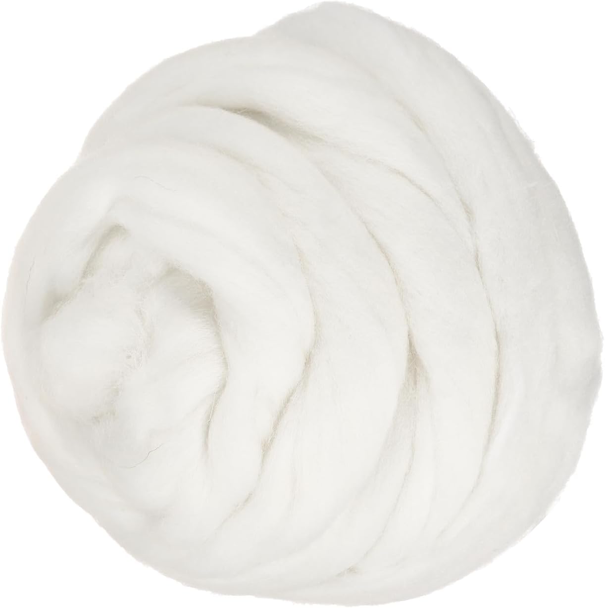 PATIKIL Wool Roving Yarn, 250G/8.8OZ Soft Felting Wool Pure Chunky Roving Yarn Bulk for Needle Felting Knitting Blanket Spinning Weaving DIY Craft, White