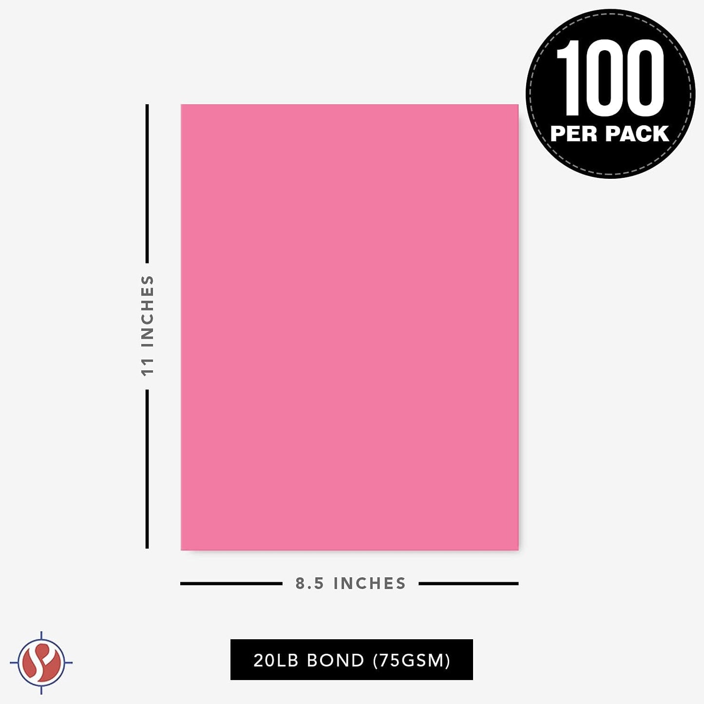 8.5 x 11" Ultra Fuchsia Color Paper Smooth, for School, Office & Home Supplies, Holiday Crafting, Arts & Crafts | Acid & Lignin Free | Regular 20lb Paper - 100 Sheets