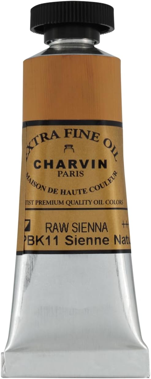 Charvin Extra Fine Oil Paint, Raw Sienna 20 ml - Triple-Milled, Rich Texture, Poppy Oil-Based, Light-Fast, Handmade, Archival Quality