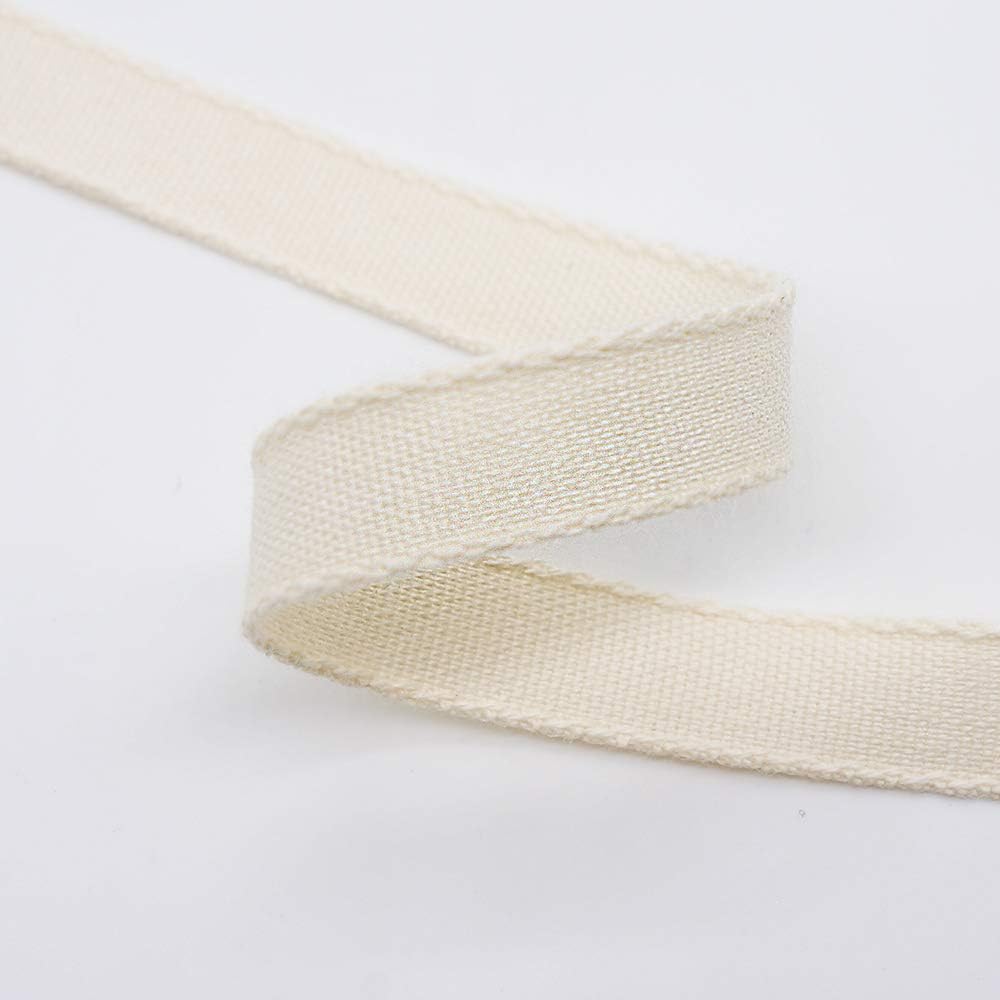 CT CRAFT LLC Ivory Cotton Ribbon 3/8" x 10 Yards for Home Décor Gift Present Wrapping DIY Crafts Birthday Wedding Bouquet Christmas