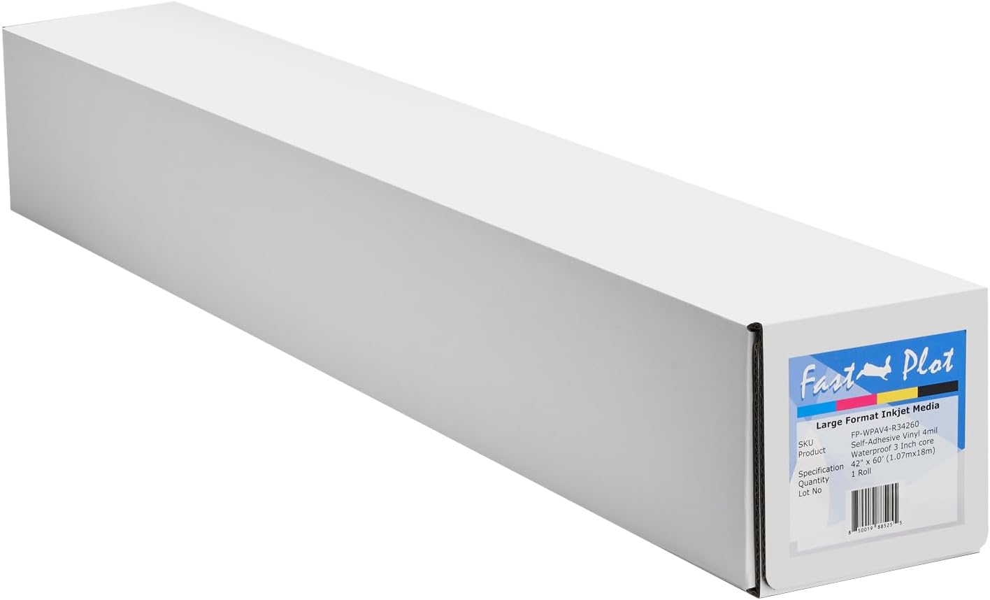 FastPlot Self Adhesive Vinyl - Waterproof 4mil - 42inch x 60ft Roll - 3inch core