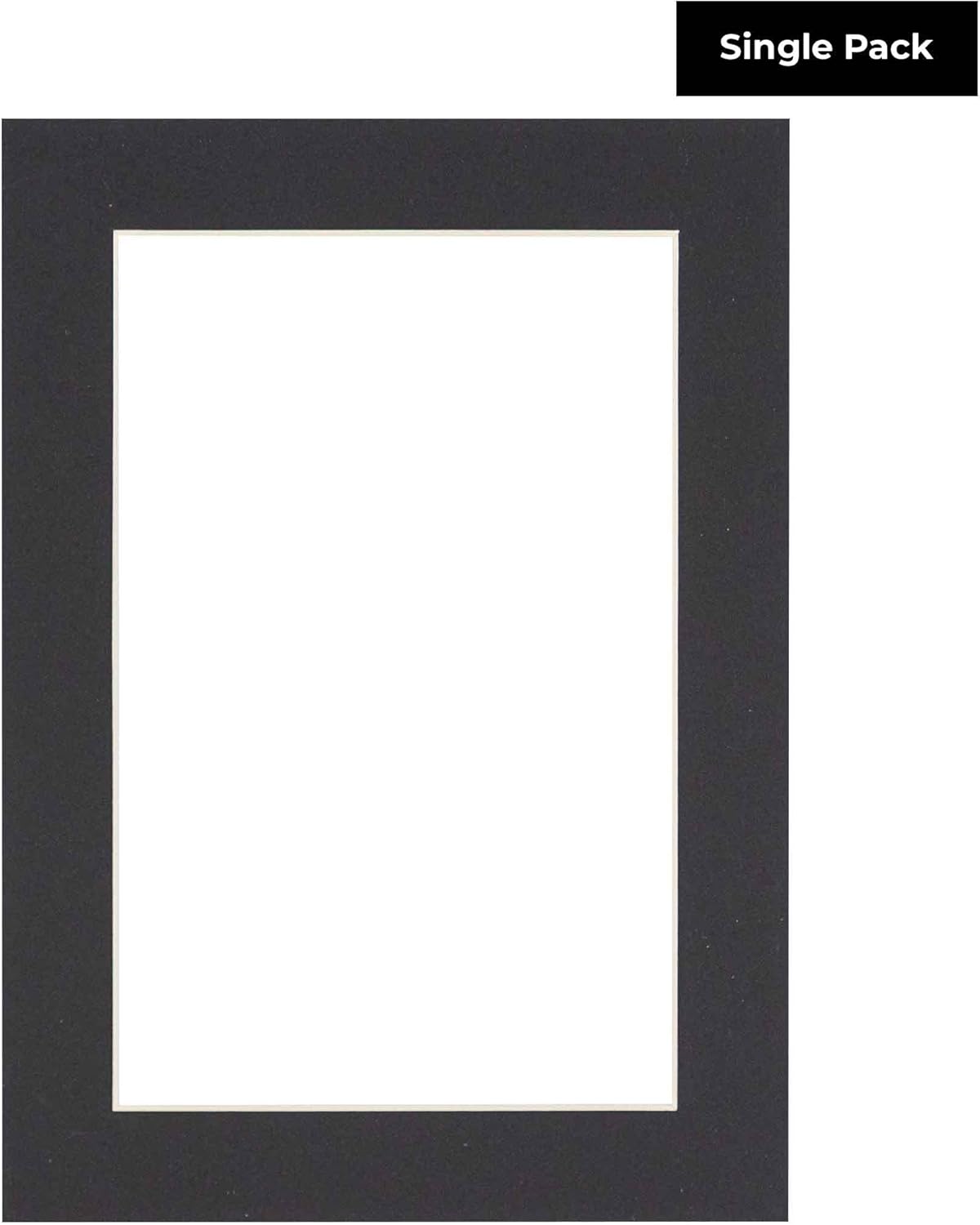 5x7 Mat for 8.5x11 Frame - Precut Mat Board Acid-Free Show Kit with Backing Board, and Clear Bags Black 5x7 Photo Matte Made to Fit a 8.5x11 Picture Frame Matboard for Framing, Pack of 1 Mat