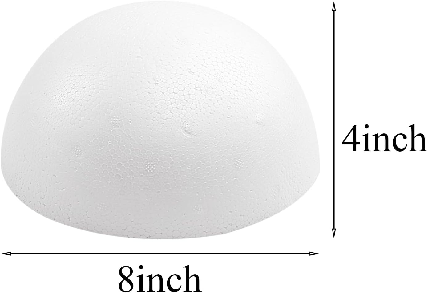 Crafjie 2PCS 8 Inchs White Foam Balls Half Round Polystyrene Half Foam Balls Craft Supplies Hemispherical Christmas Craft Ballfor DIY Home Craft Project and Art Decoration
