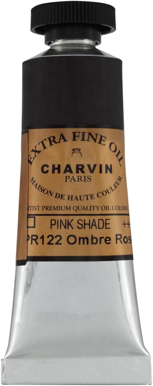 Charvin Extra Fine Oil Paint, Ombre Rose 20 mL - Triple-Milled, Rich Texture, Poppy Oil-Based, Light-Fast, Handmade, Archival Quality