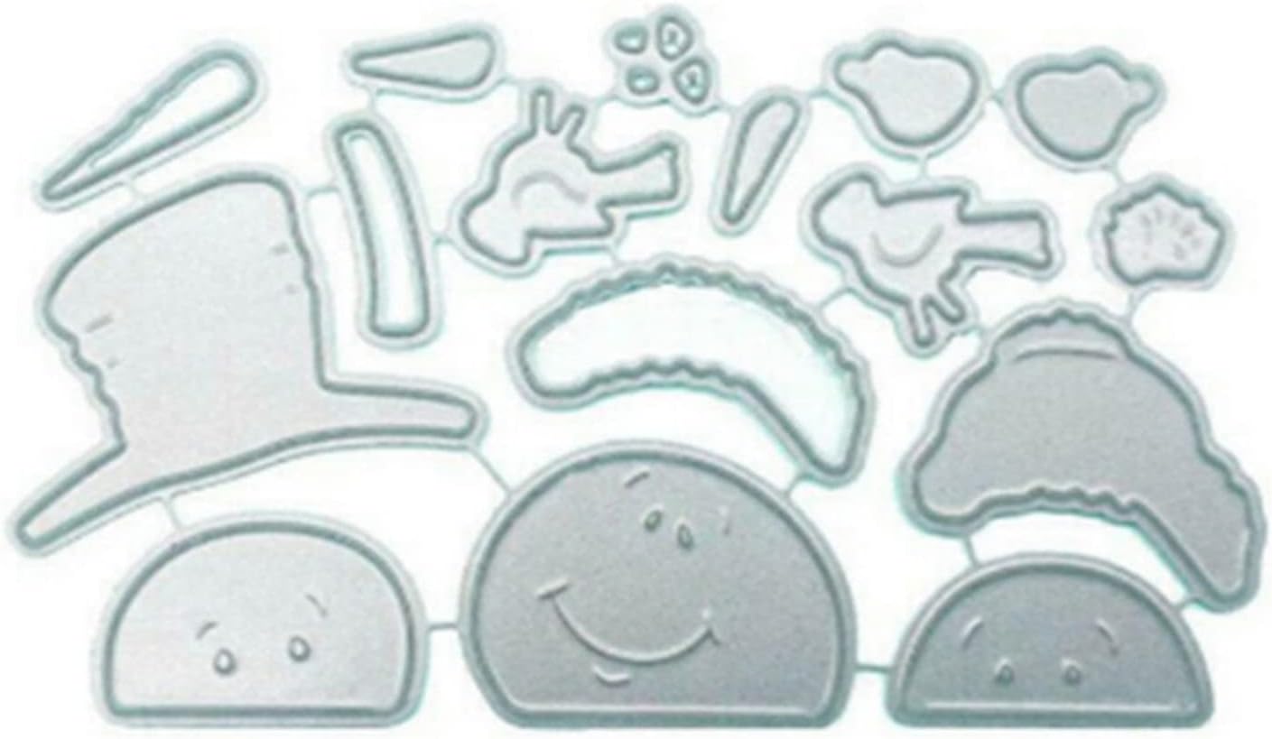 Metal Cutting Dies DIY Merry Christams Embossing Stencil Template Scrapbooking Card Making Mold Photo Album Arts Crafts Tools(Snowman and Bird-10x6.7c)