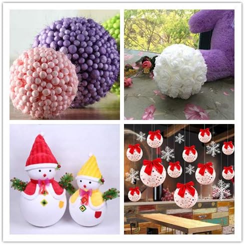 Crafjie Craft Foam Balls 2.75 Inches in Diameter 6-Pack, Smooth Polystyrenets Foam Ball, for Decoration Household School Projects DIY Arts and Craft, White