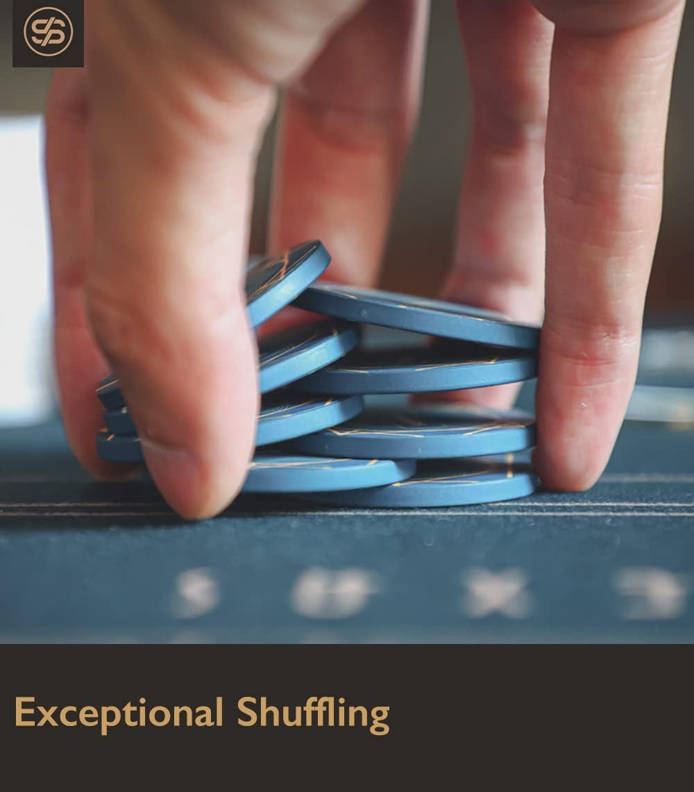 SLOWPLAY Nash Ceramic Poker Chips in Bulk, Casino Grade Ceramic 12-Gram Poker Chip for Texas Hold'em, 43mm Professional Chips Pack of 50 (Black)