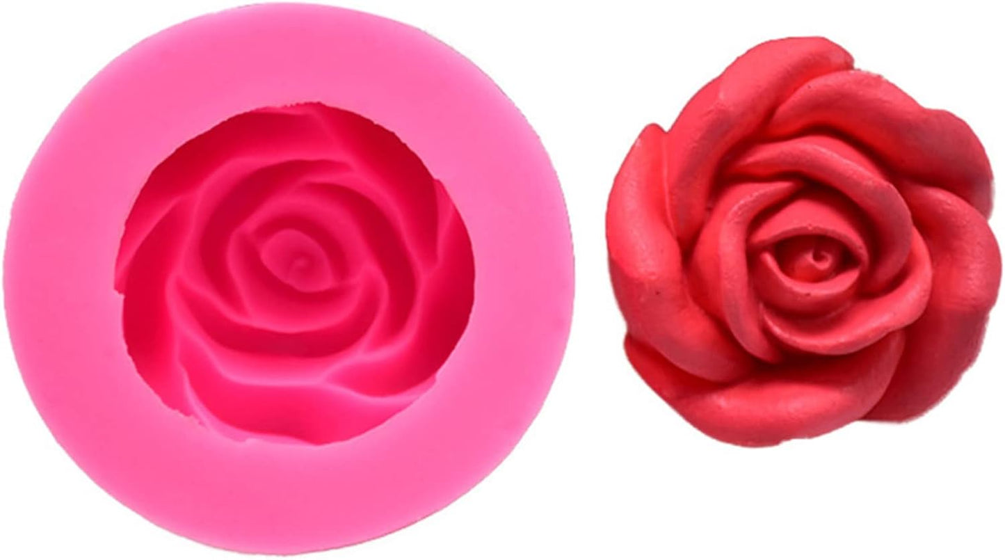 Rose Candle Mold Flower Silicone Mold for Soap, Fondant, Cake Decorating, Chocolate, Candy,Ploymer Clay