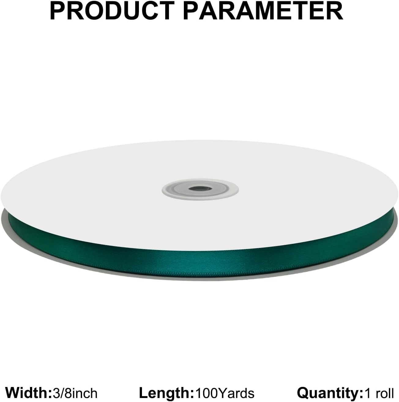 1/8" X 100 Yards Teal Satin Thin Ribbon Solid Color Double Faced Ribbons Perfect for Crafts Wedding Decor Bow Making Arts Sewing and More