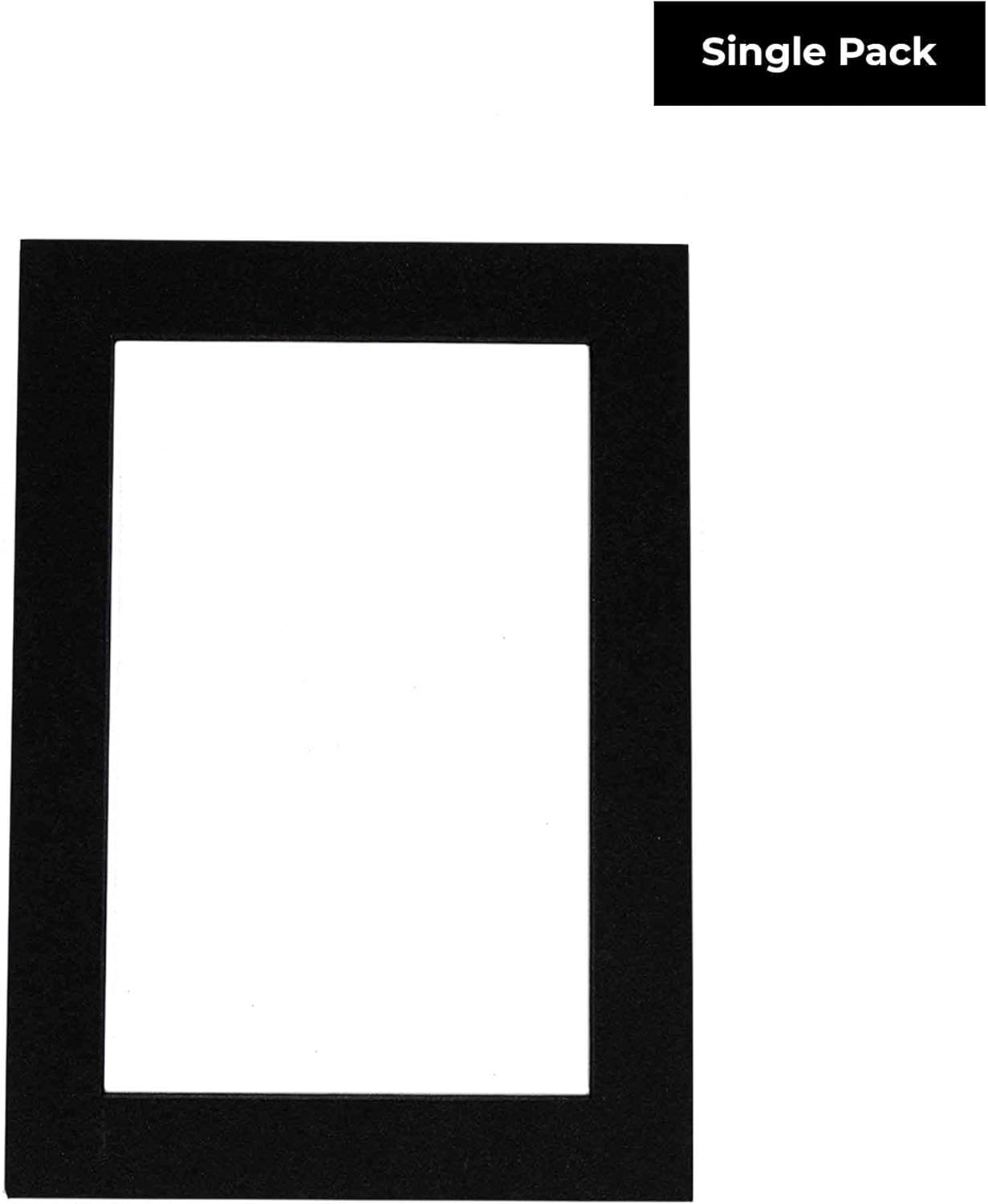 8.5x11 Mat Bevel Cut for 7x9 Photos - Acid Free Black with Black Core Precut Matboard With Backing Board and Crystal Clear, Self Seal Photo Mat Bag - For Pictures, Photos, Framing - 4-ply Thickness