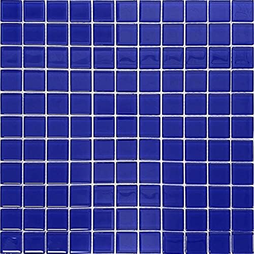 Glass 1x1 Mosaic 0.97 sq ft/Piece Pack of 1,Penny Round Glass Mosaic Tile 1"x1" Aqua –Glossy Waterproof Mesh Backed Wall Tile – NOT Peel and Stick – Kitchen Backsplash Bathroom Shower Pool Spa Accent