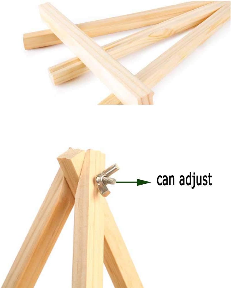 9.4 Inches Tall Wood Easels Set of Tabletop Display Easels, Art Craft Painting Easel Stand for Artist Adults Students (6pack)