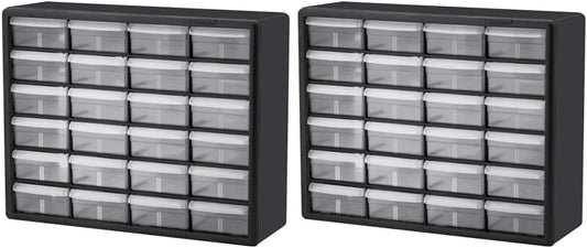 Akro-Mils 24 Drawer Hardware, Craft and Office Supply Storage Cabinet Bundle (2-pack)