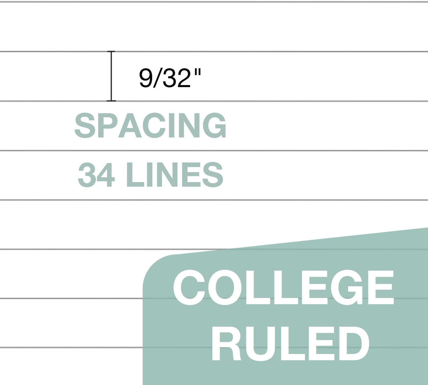 POPRUN White Legal Pads 8.5 x 11.75 College Ruled, 100GSM Writing Paper Pad, Bulk Lined Notepad Notebooks for Work School, Classroom Office Supplies, 6 Pack