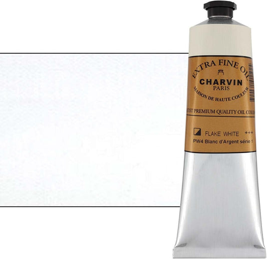 Charvin Extra Fine Oil Paint, Flake White Hue 150 ml - Triple-Milled, Rich Texture, Poppy Oil-Based, Light-Fast, Handmade, Archival Quality