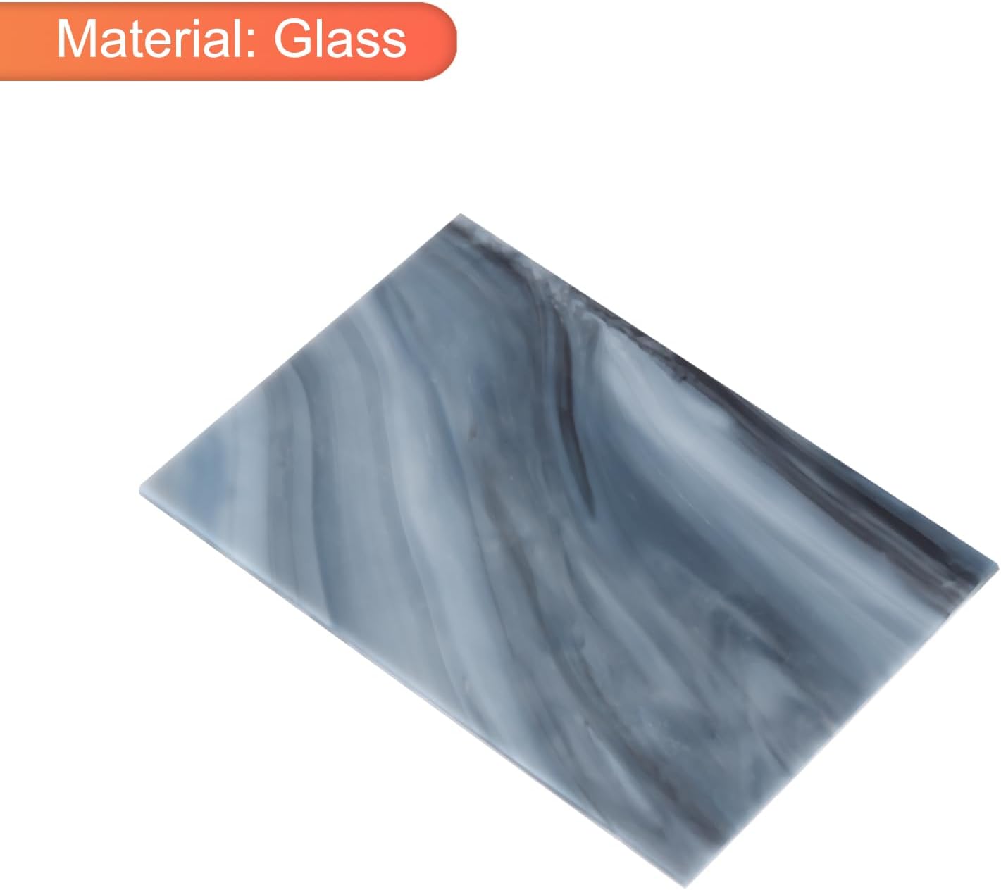 MECCANIXITY 2 Pcs Stained Glass Sheet Mosaic Tile 7.9 Inch x 5.9 Inch Gray Stained Glass Sheets for Crafts DIY Art Project