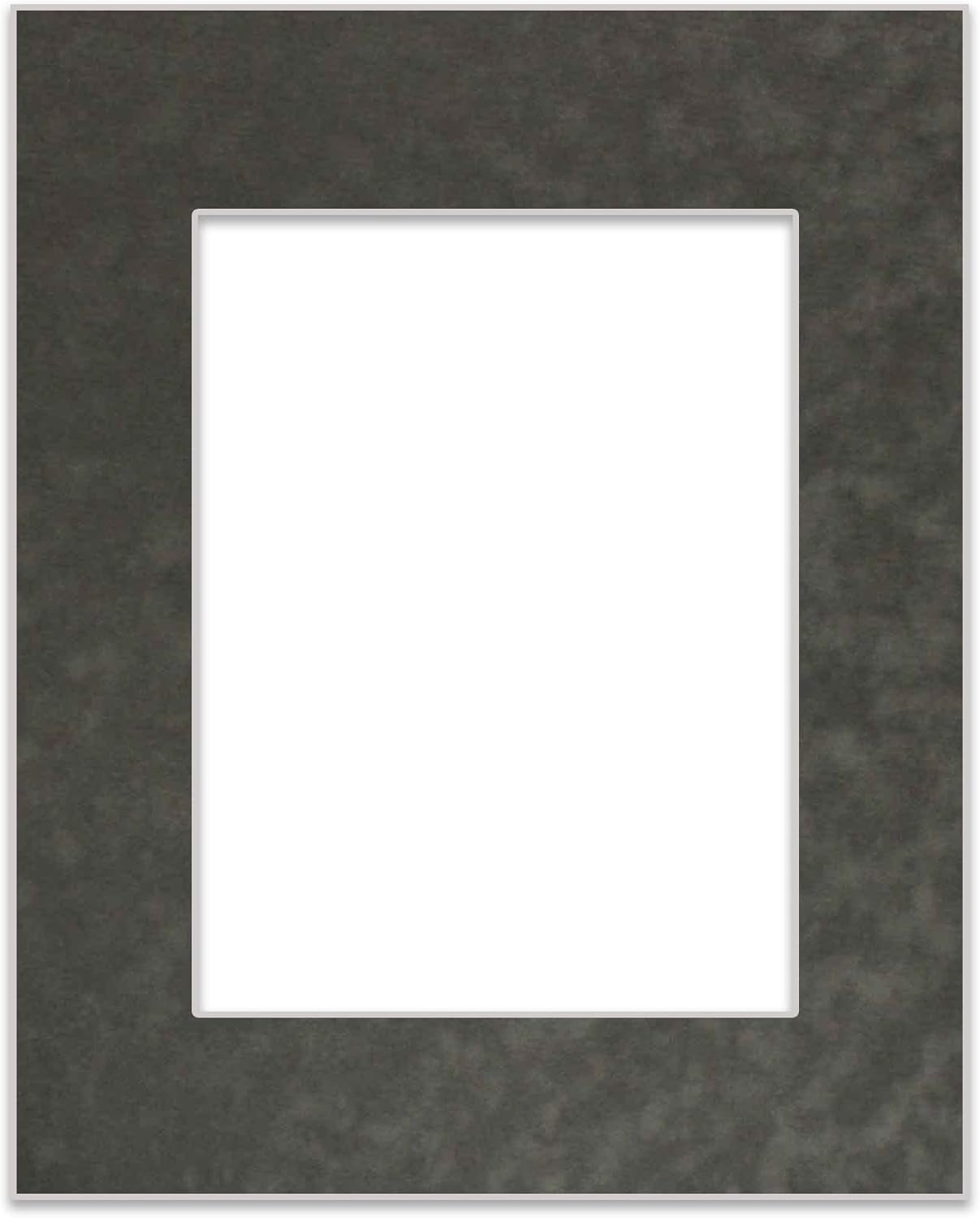 Pack of 25 Acid Free 11x14 Mats Bevel Cut for 8.5x11 Photos - Dark Grey Suede Precut Matboards For Pictures, Photos, Framing - 4-ply Thickness