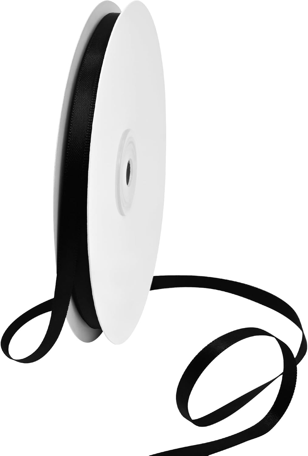 Black Satin Ribbon 1/4" X 50 Yards Solid Color Double Faced Ribbons Perfect for Crafts Wedding Decor Bow Making Arts Sewing and More