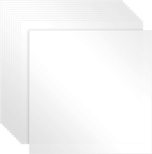 FSWCCK 25 Pcs 7.5mil 12 x 12 Inch Milky Translucent PET Blank Stencil Sheets, Mylar Sheets for Stencils, Template Plastic for Quilting Mylar Stencils, Laser Cutting, Gyro-Cut Tool Template Material
