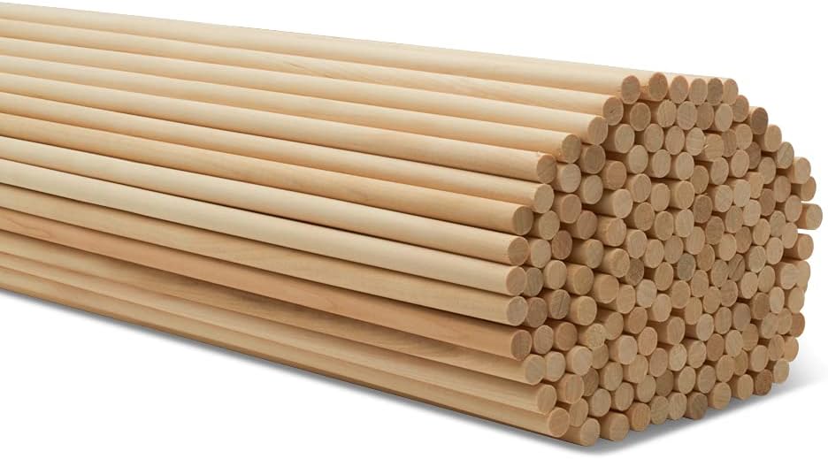 Dowel Rods Wood Sticks Wooden Dowel Rods 5/16 x 24 Inch Unfinished Hardwood Sticks for Crafts and DIYers 250 Pieces by Woodpeckers