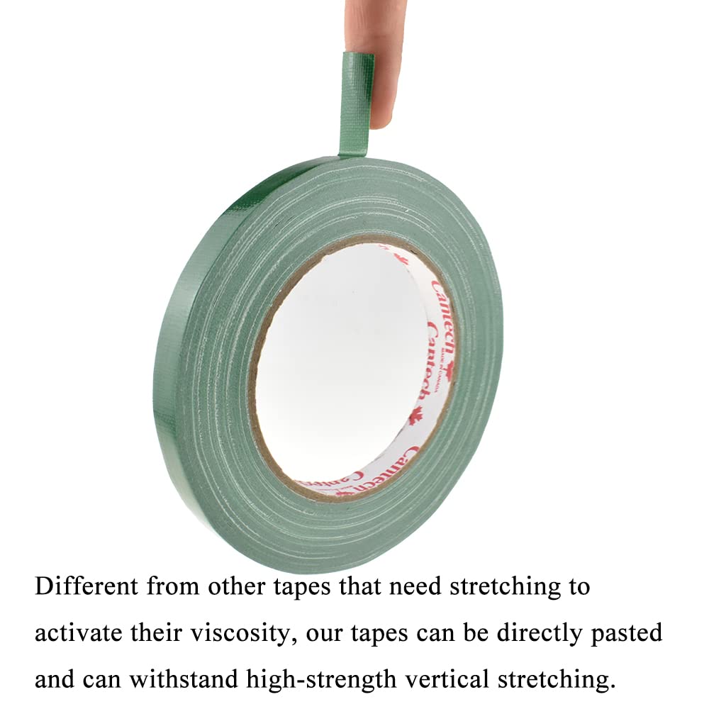 HAHIYO Green 0.5Inch Wide (200Feet/66Yard Total) 2Rolls Floral Tape Waterproof Florist Tape Flower Wrap Adhesive Waterproof Decorative Tape for Bouquet Stem Wrapping Flower Arranging and Floral Craft