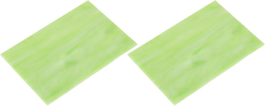 MECCANIXITY 2 Pcs Stained Glass Sheet Mosaic Tile 7.9 Inch x 5.9 Inch Light Green Stained Glass Sheets for Crafts DIY Art Project