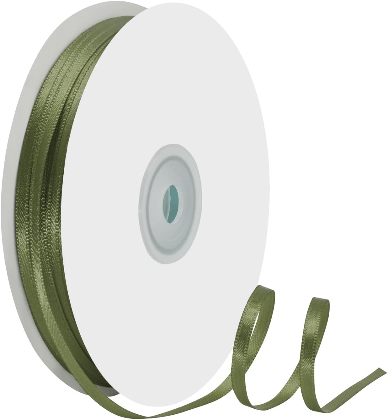 1/8" X 100 Yards Moss Satin Thin Ribbon Solid Color Double Faced Ribbons Perfect for Crafts Wedding Decor Bow Making Arts Sewing and More