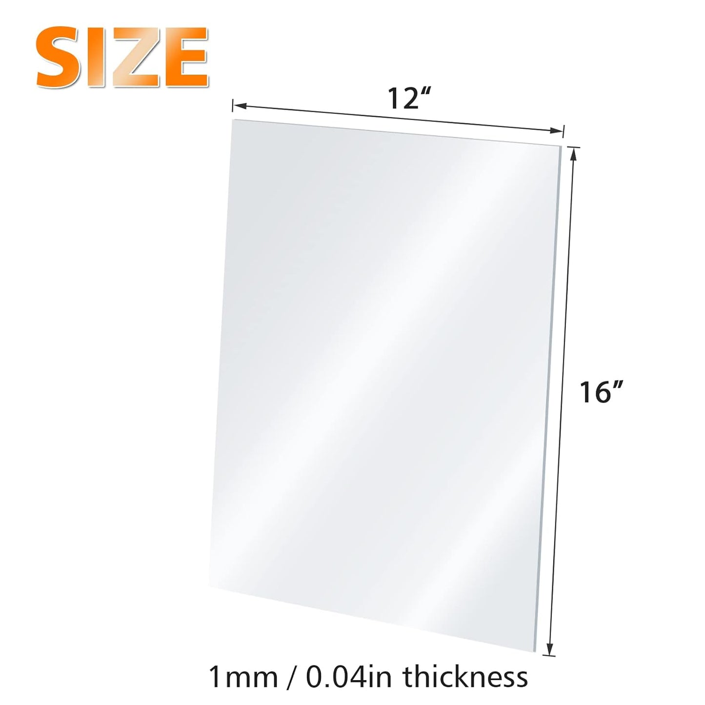 Egofine Plexiglass Sheets Acrylic Sheets 12 Pack of 12x16’’ 0.04 Thick Clear Plastic Cast Transparent Plexi Glass for Crafting Projects, Replacement Picture Frame Glass, DIY Display, Easy to Cut