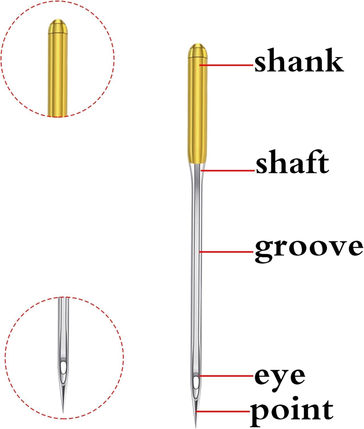 HONEYSEW 30 Pieces Sewing Machine Needles HAX1 130/705H Universal Regular Point Flat Shank Sewing Needle Compatible with Singer, Brother,Janome,Pfaff and Other Brand (Size(11,14,16) X10PCS)