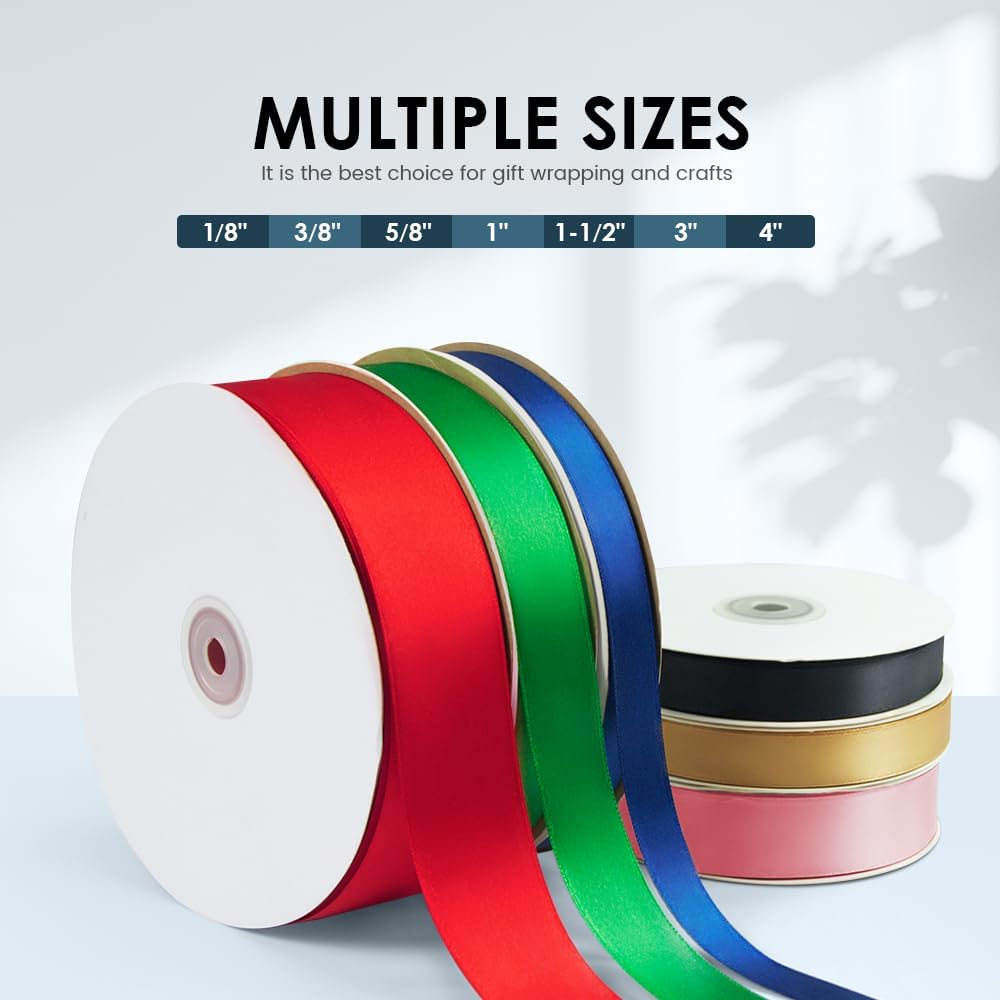 3" Wide x 25 Yards Single Face Polyester Satin Ribbon, Satin Ribbon for Crafts, Gift, Hair Bows, Wedding Party Decoration, Bow Making & Other Projects (Royal Blue)