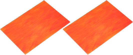 MECCANIXITY 2 Pcs Stained Glass Sheet Mosaic Tile 7.9 Inch x 5.9 Inch Watermelon Red Stained Glass Sheets for Crafts DIY Art Project