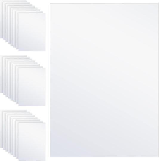 Outus 24 Sheets Holographic Sticker Paper Holographic Laminate Sheets Transparent Overlay Lamination Sticker Self Adhesive Vinyl Film A4 Size, 8.25 x 11.7 Inches (Transparent Patternless)