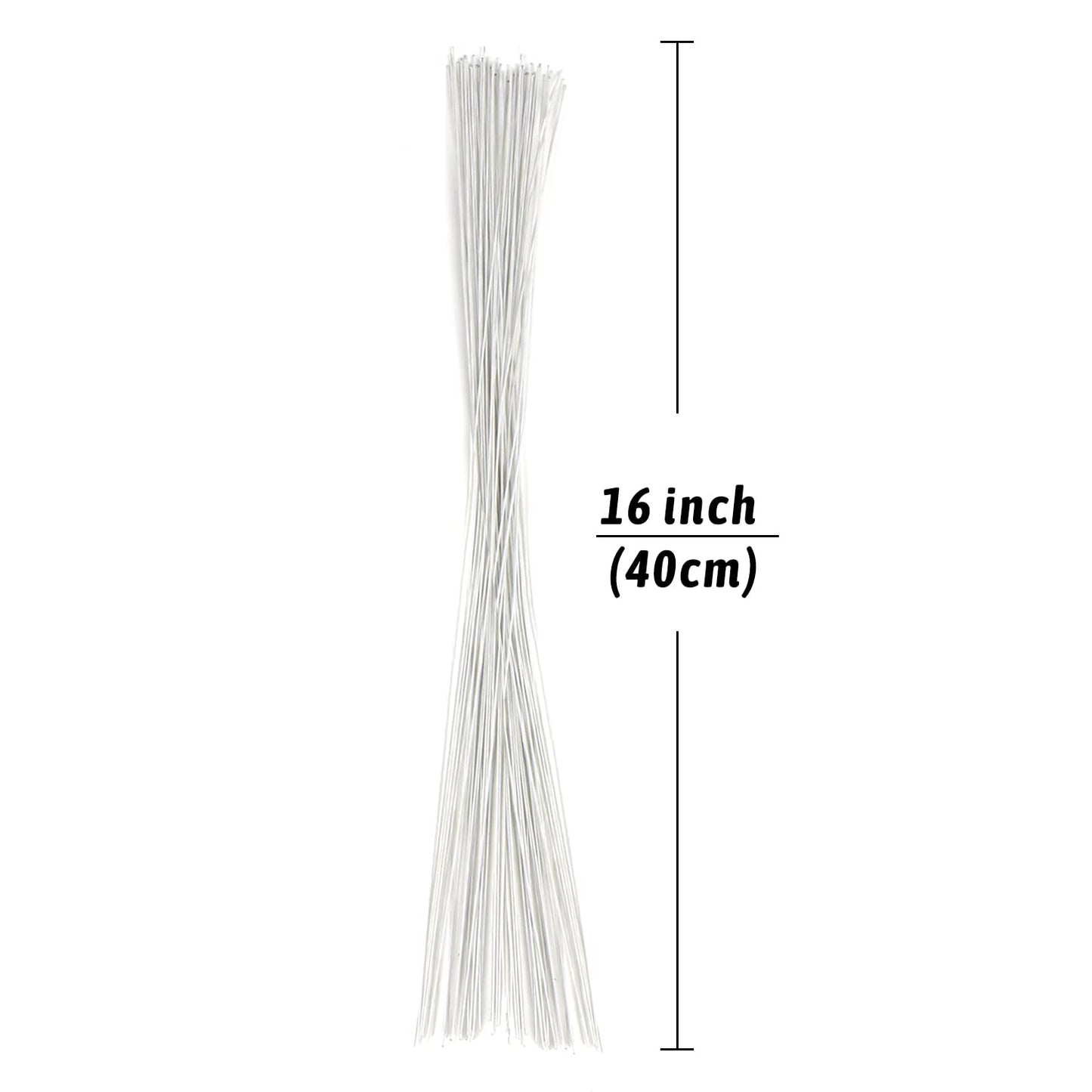 DECORA 20 Gauge White Floral Stem Wire 16 inch,50/Package