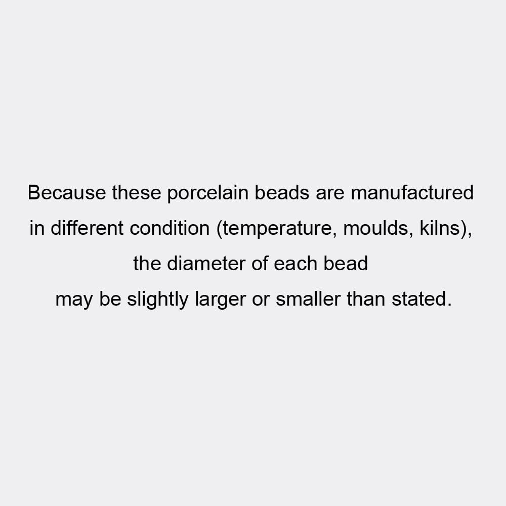 INSPIRELLE 180 Pieces Porcelain Beads Chinese Round Ceramic Beads 8mm for Handmade Jewelry Making Bracelets Necklace Making, Flower