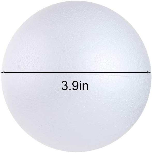 8PCS 4 Inch White Foam Balls Polystyrene Craft Balls Foam Balls for Easter Art Craft Household School Projects and Christmas Party Decorations